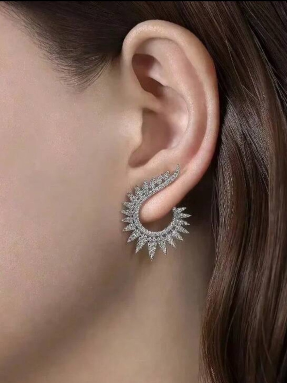 Elegant delicate Cubic Zirconia Copper Earrings